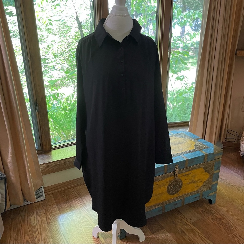 Love Squad Henley Shirt Dress with Pockets NWT 2X